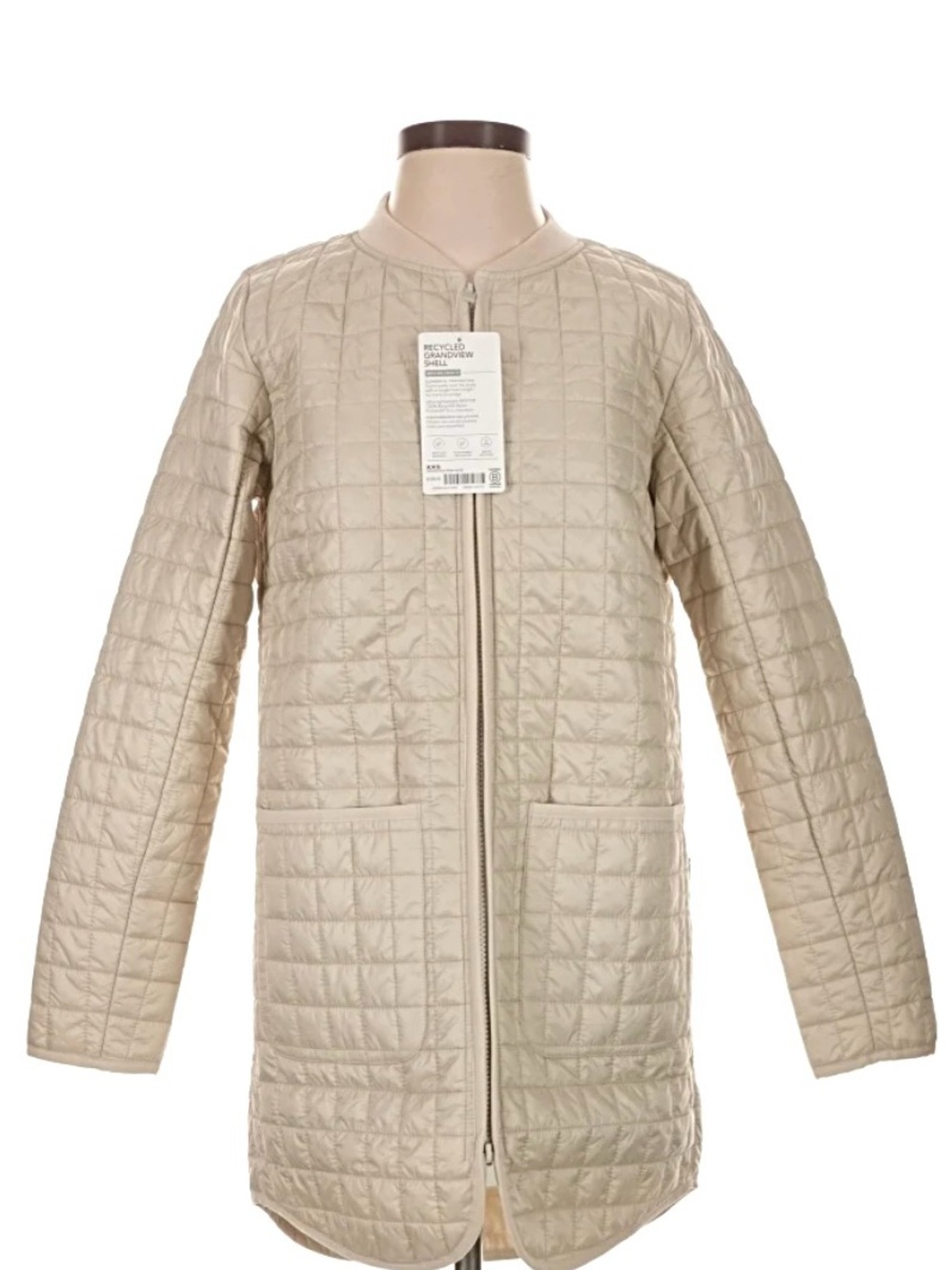 Athleta Women’s Large Lightweight Quilted Bomber in Light Khaki